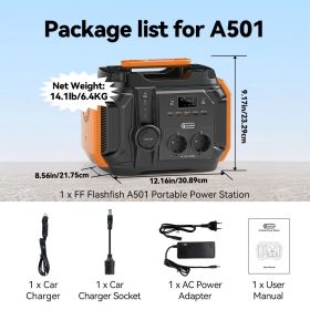 FF Flashfish AC 230V 500W(Peak 1000W) Portable Power Station EU Solar Generator 540Wh 120W DC Power Battery Camping Outdoor RV (Color: 230V EU)
