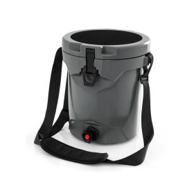 Portable Drink Cooler Insulated Ice Chest with Adjustable Strap (Color: grey, Type: Coolers)